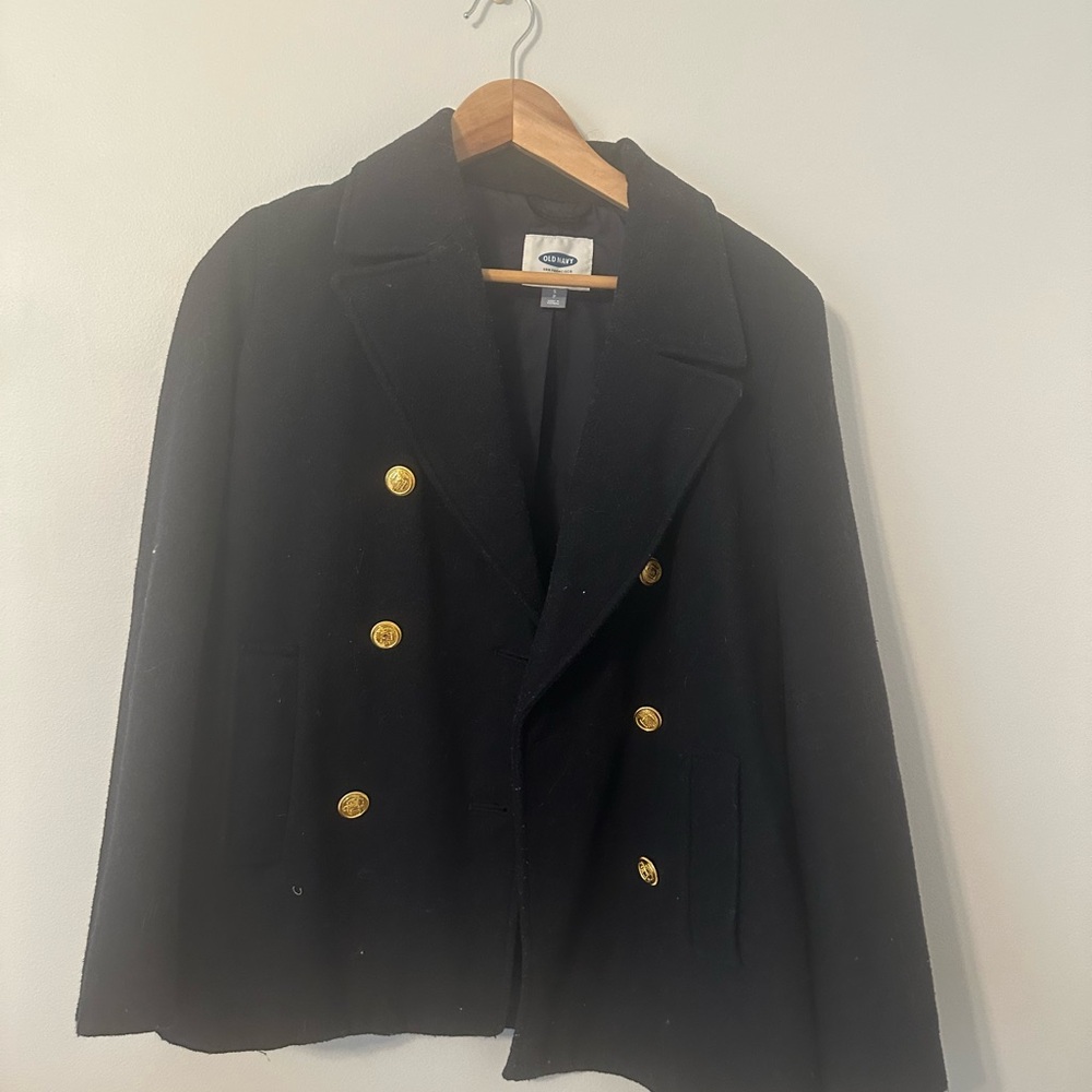 Old Navy Navy and Gold Peacoat Timeless Design
